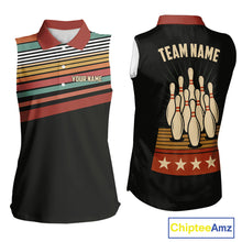 Load image into Gallery viewer, Retro Bowling Sleeveless Polo shirt Custom Vintage Team Bowling Jerseys, Gift For Bowlers NQS10567