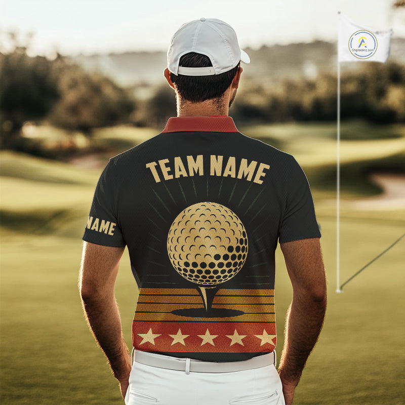 Retro Mens golf polo shirt Custom Vintage Team Golf attire for men, Gift For Golfers NQS10568