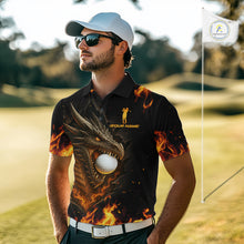 Load image into Gallery viewer, Flame Dragon Golf Polo Shirts For Men Custom Dragon team mens golf outfits, cool golf gifts NQS10861