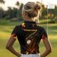 Load image into Gallery viewer, Flame Dragon Golf Polo Shirts For Women Custom Dragon team ladies golf outfits, cool golf gifts NQS10861