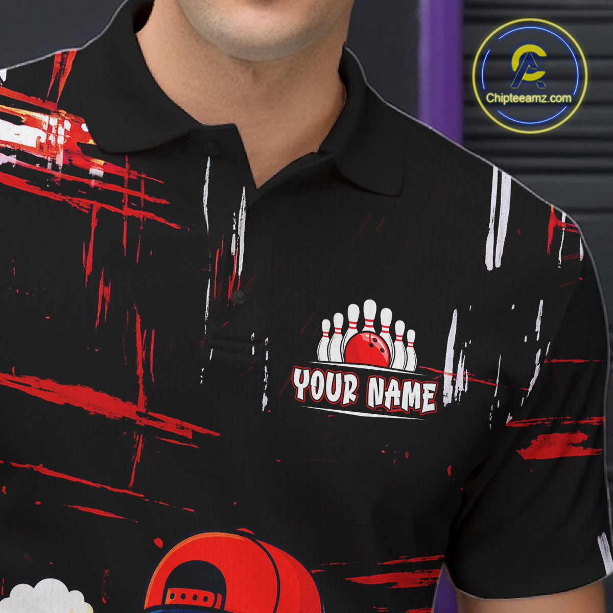 Custom Black And Red Funny Beer Bowling Men Polo, Quarter Zip Shirts, funny bowling shirts NQS11490