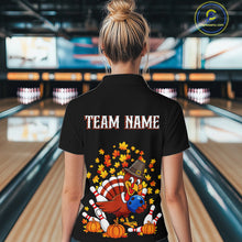 Load image into Gallery viewer, Funny Turkey Bowling Shirts For Women, Autumn Leaf Thanksgiving Bowling Tournament Shirts NQS10716