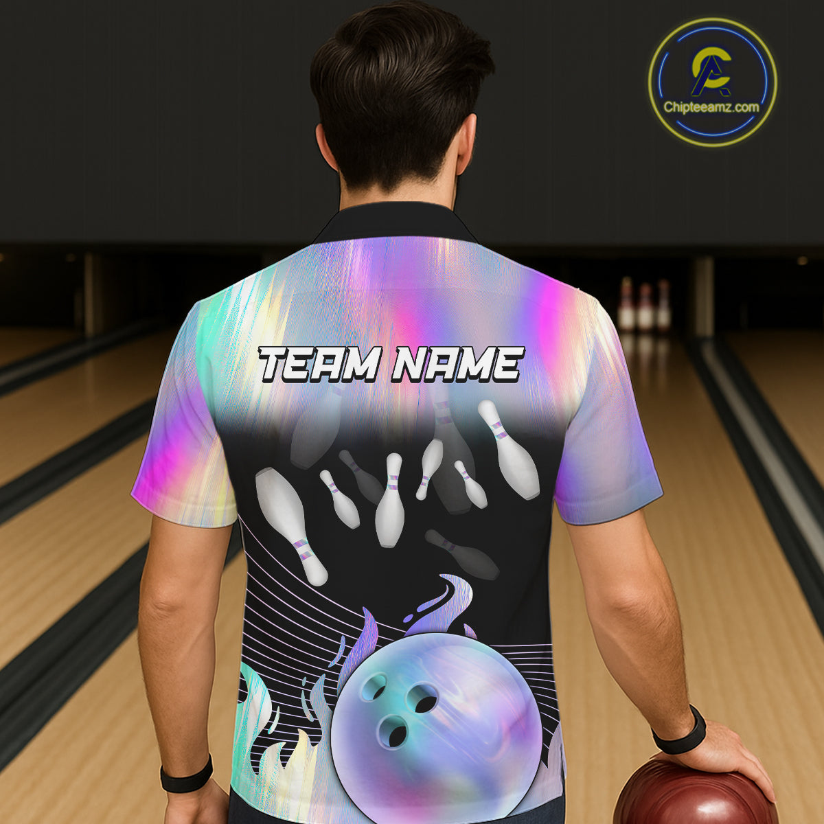 Bowling Hawaiian Shirts Custom hologram Bowling Team Button-up Shirts Bowler Outfit NQS11385