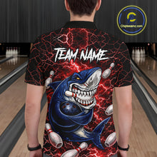Load image into Gallery viewer, Red Lightning Thunder Angry Shark Bowling shirts For Men Custom Shark Bowling Team Jerseys NQS11756