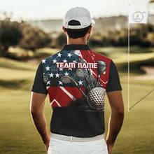 Load image into Gallery viewer, Personalized American Flag Golf Polo Shirts For Men, Patriotic Golf Gifts NQS10830