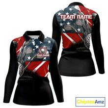 Load image into Gallery viewer, Personalized American Flag Golf Polo Shirts For Women, Patriotic Golf Gifts NQS10830