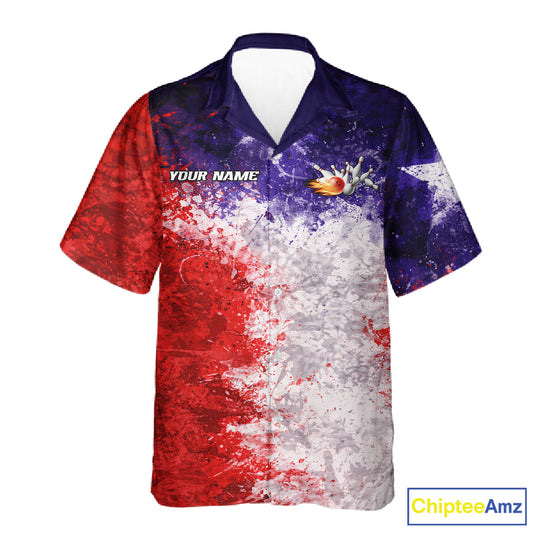 Custom Texas Flag Bowling Button-up Shirt, Patriotic Texas Bowling Team League Jerseys NQS11626