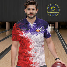 Load image into Gallery viewer, Custom Texas Flag Bowling Polo, 1/4 zip Shirts For Men, Patriotic Texas Bowling Team League Jerseys NQS11626