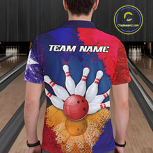 Load image into Gallery viewer, Custom Texas Flag Bowling Polo, 1/4 zip Shirts For Men, Patriotic Texas Bowling Team League Jerseys NQS11626