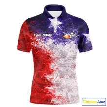 Load image into Gallery viewer, Custom Texas Flag Bowling Polo, 1/4 zip Shirts For Men, Patriotic Texas Bowling Team League Jerseys NQS11626