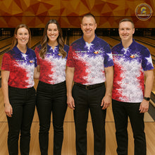 Load image into Gallery viewer, Custom Texas Flag Bowling Polo, 1/4 zip Shirts For Men, Patriotic Texas Bowling Team League Jerseys NQS11626