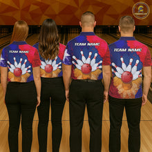 Load image into Gallery viewer, Custom Texas Flag Bowling Polo, 1/4 zip Shirts For Men, Patriotic Texas Bowling Team League Jerseys NQS11626