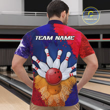 Load image into Gallery viewer, Custom Texas Flag Bowling Polo, 1/4 zip Shirts For Men, Patriotic Texas Bowling Team League Jerseys NQS11626