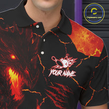 Load image into Gallery viewer, Dragon Flame Bowling Polo, Quarter Zip Shirts For Men Custom Dragon Bowling Team Jerseys NQS11049