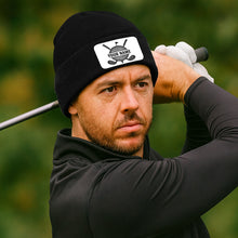 Load image into Gallery viewer, Personalized Golf Knit Beanie Hat, Custom Rectangle Patch Golf Beanie Hat, cool golf gifts NQS10887