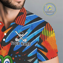 Load image into Gallery viewer, Custom Funny Colorful Graffiti Alligator Golf Polo Shirt For Men, Personalized best mens golf wear NQS10736