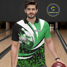Load image into Gallery viewer, Green shamrock pattern Bowling Shirts For Men custom St Patrick's Day bowling outfits team jerseys NQS11166