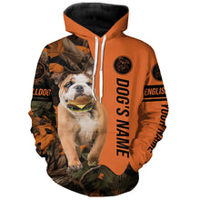 Load image into Gallery viewer, Funny English Bulldog with a Cheeseburger in mouth customize name All over print Shirt, Hoodie FSD4208
