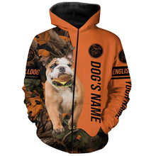 Load image into Gallery viewer, Funny English Bulldog with a Cheeseburger in mouth customize name All over print Shirt, Hoodie FSD4208