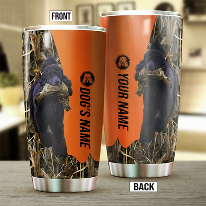 Poodle Birds & Deer shed Hunting Dog Custom name Stainless Steel Tumbler Cup FSD4327