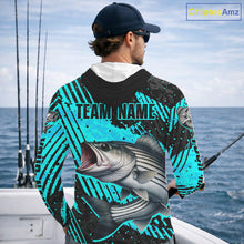 Load image into Gallery viewer, Personalized Striped Bass Performance Fishing Shirts Long Sleeve Hooded, Bass Fishing Jerseys NHT517