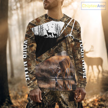 Load image into Gallery viewer, Deer Hunting 3D All Over Print Shirt Personalized Brown Fall Season Camo Hunting Clothes NHT204
