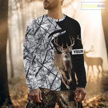 Load image into Gallery viewer, Deer Hunting Big Game Black Camo Gray Custom Name 3D All Over Print Shirts, Hunting Gifts NHT205