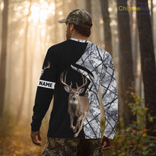 Load image into Gallery viewer, Deer Hunting Big Game Black Camo Gray Custom Name 3D All Over Print Shirts, Hunting Gifts NHT205