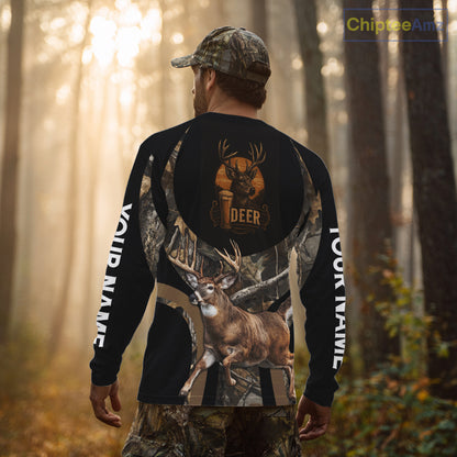 Deer Hunting Camo Shirt For Men, Custom Camo 3D Animal Deer Hunting Shirt NHT340