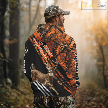 Running Deer Hunting Shirt – Autumn Camo Design, Custom Name for Hunters NHT341
