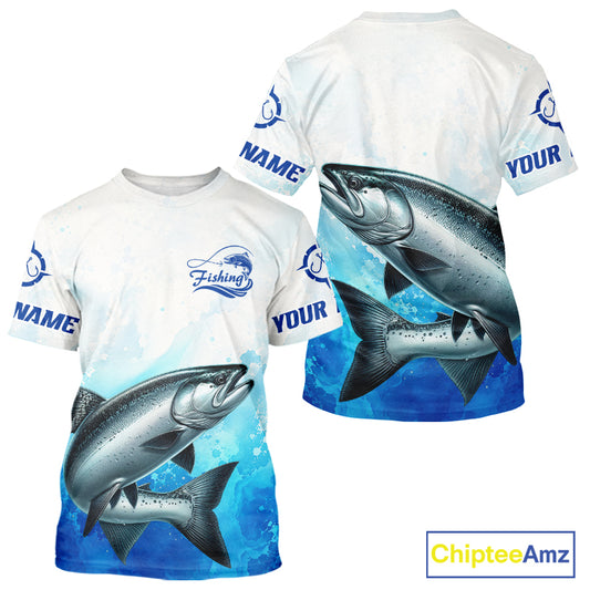 Chinook Salmon Fishing T-shirts Gift For Men Deep Sea Saltwater Angler Ocean Adventure 