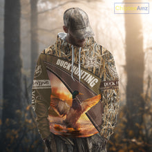 Load image into Gallery viewer, Mallard Duck Hunting Shirt Camo Custom Name Hunting Clothes For Hunters Best Gift NHT114
