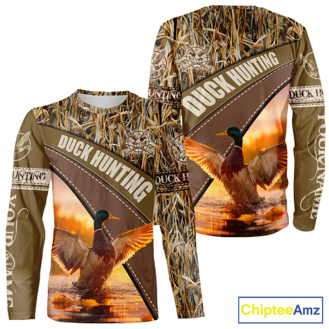Mallard Duck Hunting Shirt Camo Custom Name Hunting Clothes For Hunters Best Gift NHT114