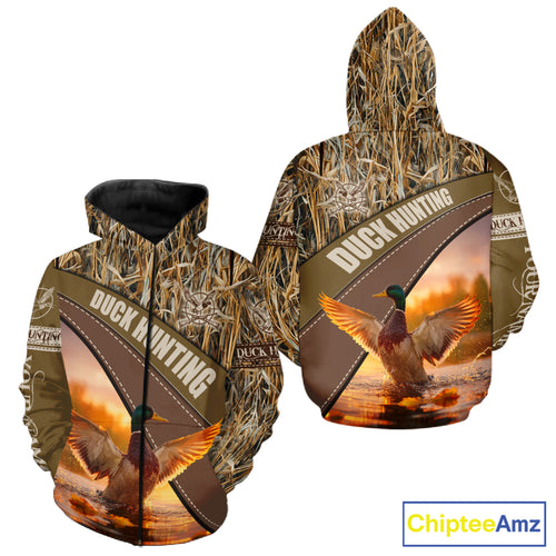 Mallard Duck Hunting Shirt Camo Custom Name Hunting Clothes For Hunters Best Gift NHT114