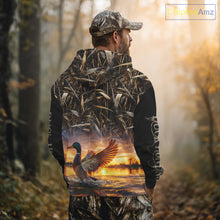 Load image into Gallery viewer, Mallard Duck Hunting Shirt Waterfowl Camo Custom Name Shirts, Personalized Hunting Clothes NHT116
