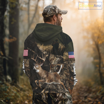 Whitetail Deer Hunting Shirt, Best Gifts for Deer Hunters, Hunting Hoodie For Men NHT351