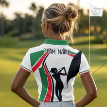 Load image into Gallery viewer, Mexican Flag White Golf Pattern Womens Polo Shirt Patriotic Womens Golf Shirt Mexico Golf Gifts NHT737