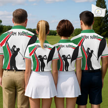 Load image into Gallery viewer, Mexican Flag White Golf Pattern Mens Polo Shirt Patriotic Mens Golf Shirt Mexico Golf Gifts NHT737