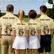 Load image into Gallery viewer, Funny Sloth Banana Mens Golf Polo Shirt Custom Golf Jerseys, Golf Apparel Gift For Golf Lovers NHT907