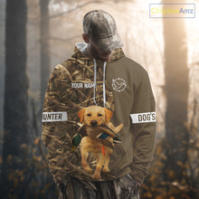 Load image into Gallery viewer, Duck Hunting Brown Camo Shirt with Yellow Lab – All Over Print Design, Gift for Hunters NHT228