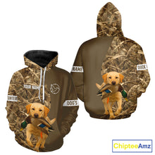 Load image into Gallery viewer, Duck Hunting Brown Camo Shirt with Yellow Lab – All Over Print Design, Gift for Hunters NHT228