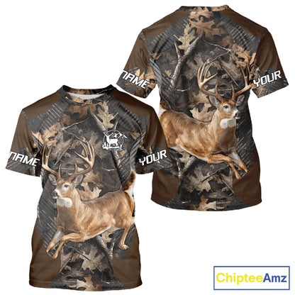 Whitetail Deer Jumping 3D All Over Print Shirts, Gift for Deer Hunters Men, Hunting Hoodie NHT355