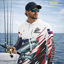 Load image into Gallery viewer, Custom Texas Flag Chinook Salmon Fishing Shirts, Texas Chinook Salmon Fishing Shirts Long Sleeve Hooded For Team NHT914