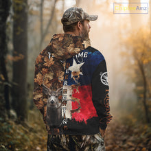 Load image into Gallery viewer, Personalized Deer Hunting Shirt with Texas Flag &amp; Camo For Deer Hunters NHT28