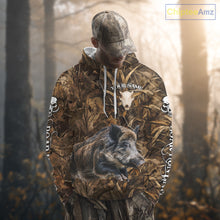 Load image into Gallery viewer, Personalized Wild Hog Hunting Camo Full Printing Shirts, Boar Hunting Gifts, Hunting Season NHT125