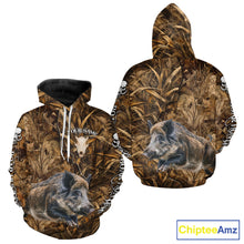 Load image into Gallery viewer, Personalized Wild Hog Hunting Camo Full Printing Shirts, Boar Hunting Gifts, Hunting Season NHT125
