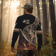 Load image into Gallery viewer, Deer Jumping Shirt Black Camo 3D Custom, Season Deer Hunting, Whitetail Deer Shirt NHT134