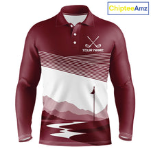 Load image into Gallery viewer, Personalized Golf Polo Shirt Custom Name Golf Club Polo For Men Golf Tournament Apparel|Red 