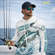 Load image into Gallery viewer, Personalized Chinook Salmon Fishing Jerseys, Salmon Long Sleeve Fishing Shirts Hooded For Men NHT571