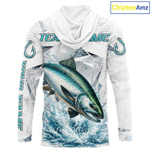 Load image into Gallery viewer, Personalized Chinook Salmon Fishing Jerseys, Salmon Long Sleeve Fishing Shirts Hooded For Men NHT571